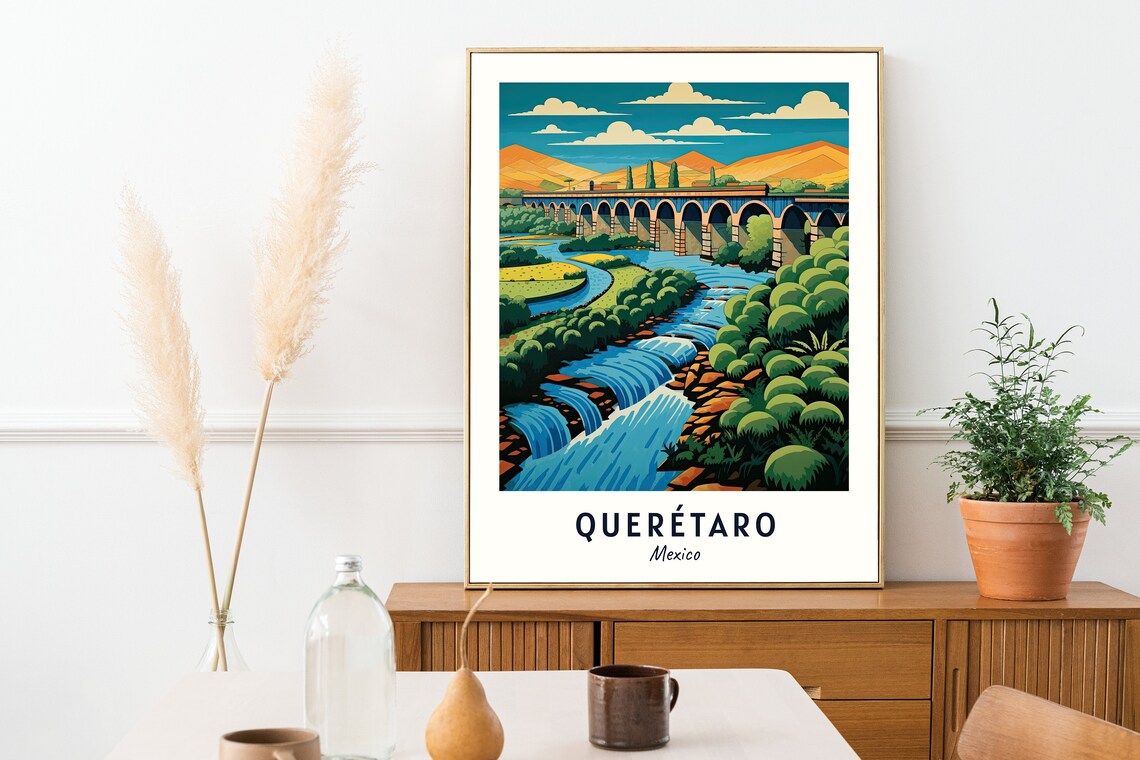Aqueduct Of Quertaro Travel Print Wall Art Quertaro Mexico City Print Aqueduct Of Quertaro Travel Gift Wall Art - Image 2
