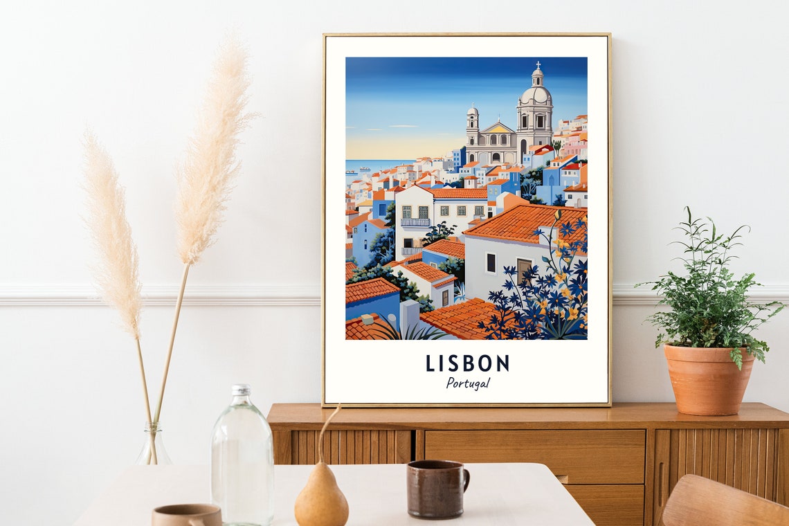Lisbon City Print Lisbon Travel Poster Portugal Travel Gift Lisbon Portugal Poster Lisbon Gift - Image 2