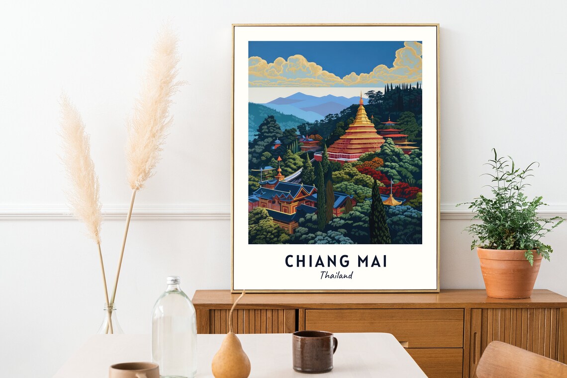 Chiang Mai Thailand Travel Poster, City Print - Image 2