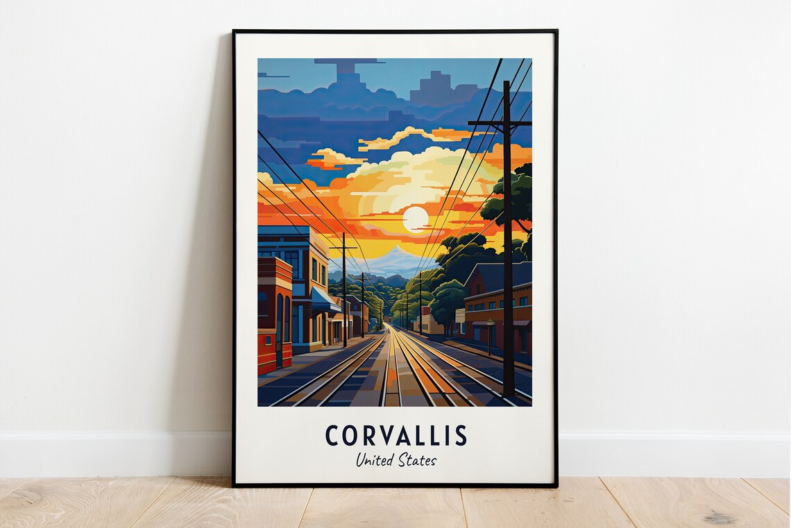 Corvallis Travel Print Wall Art Corvallis United States City Print Corvallis Travel Gift Corvallis City Poster