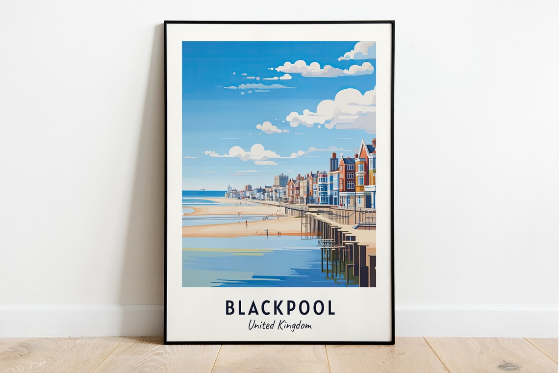 Blackpool United Kingdom Travel Print Wall Art Blackpool United Kingdom City Print Blackpool United Kingdom Travel Gift Blackpool