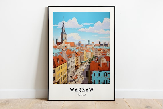 Warsaw Poland Historic Old Town Rooftops And Church Spire Poster