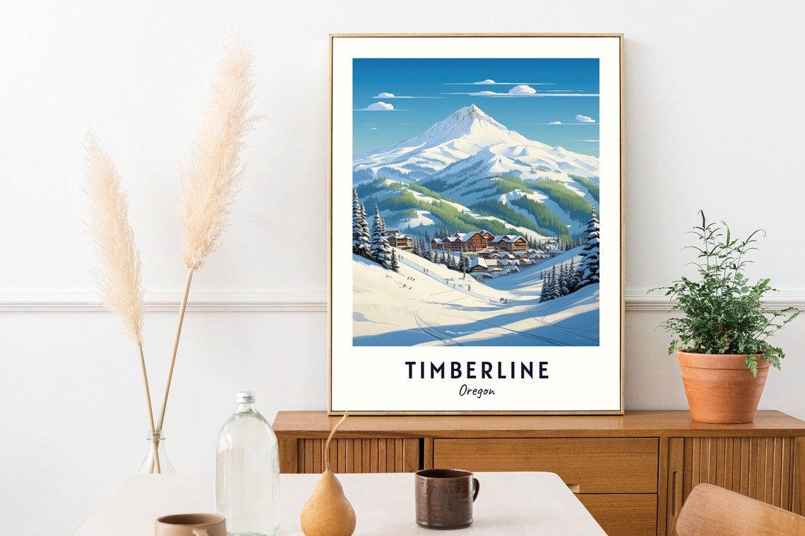 Timberline Oregon Mount Hood Over Green Forests Vista Poster - Image 2