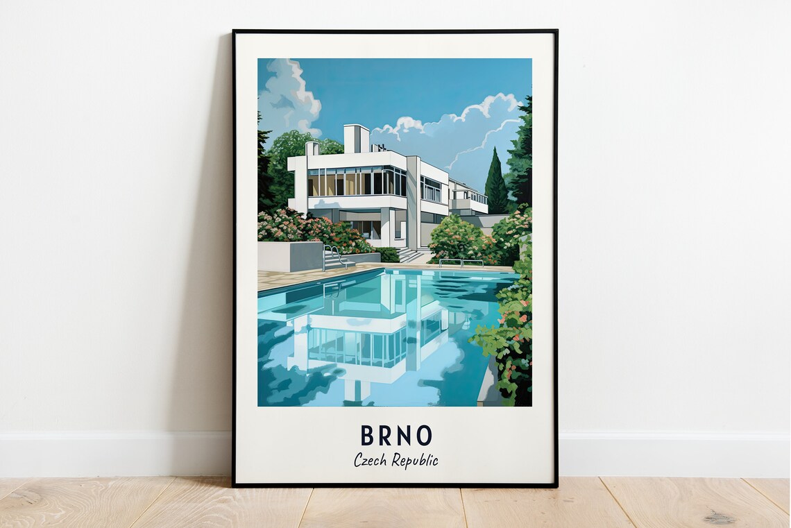 Villa Tugendhat Travel Poster, Brno Czech Republic
