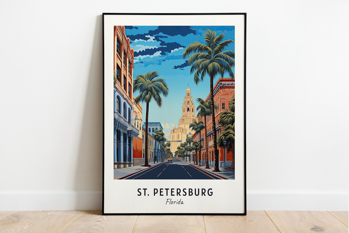 St Petersburg Travel Poster, St Petersburg Florida