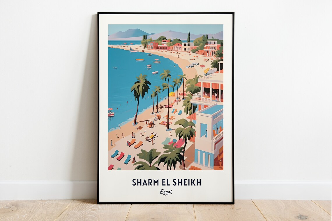 Naama Bay Travel Print Wall Art Sharm El Sheikh Egypt City Print Naama Bay Travel Gift Naama Bay Poster Travel Gift