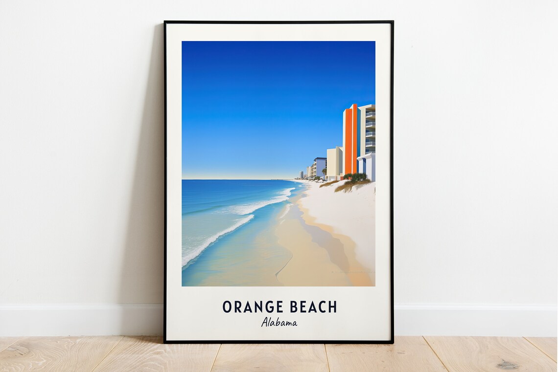 Orange Beach Alabama Gulf Coast Beach Resort Sunny Travel Poster