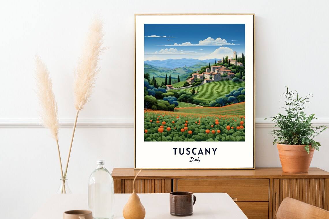 Tuscany Italy Travel Poster, City Wall Art Print - Image 2