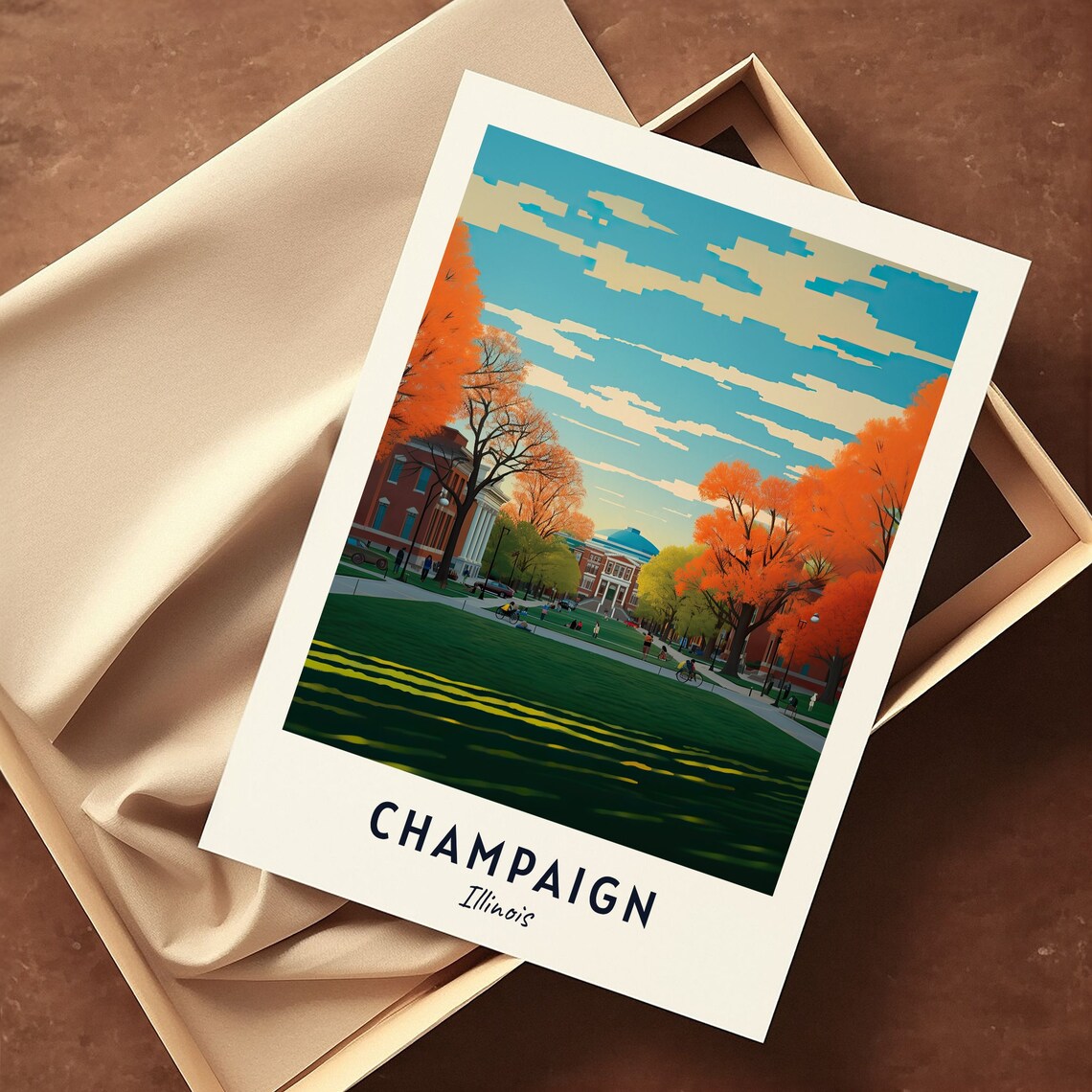 Champaign Illinois Travel Poster, City Wall Art Print - Image 3