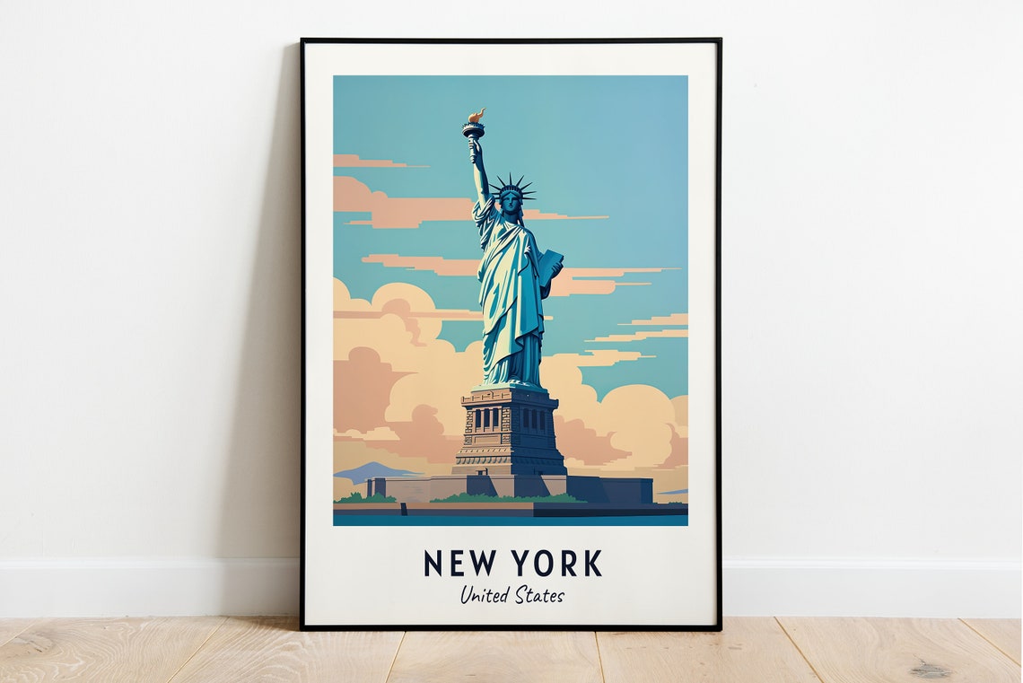 New York Travel Print Wall Art New York United States City Print New York Travel Gift New York City Poster Wall Art