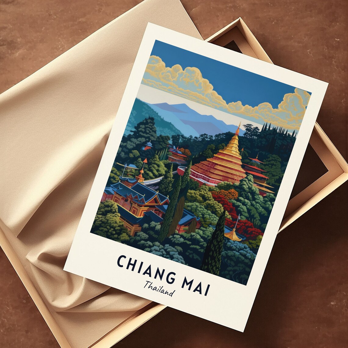 Chiang Mai Thailand Travel Poster, City Print - Image 3