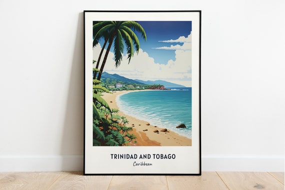 Trinidad Ve Tobago Travel Poster, Caribbean Travel Print