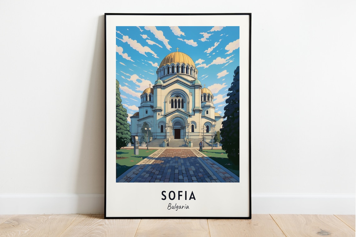 Alexander Nevsky Cathedral Travel Poster, Sofia Bulgaria
