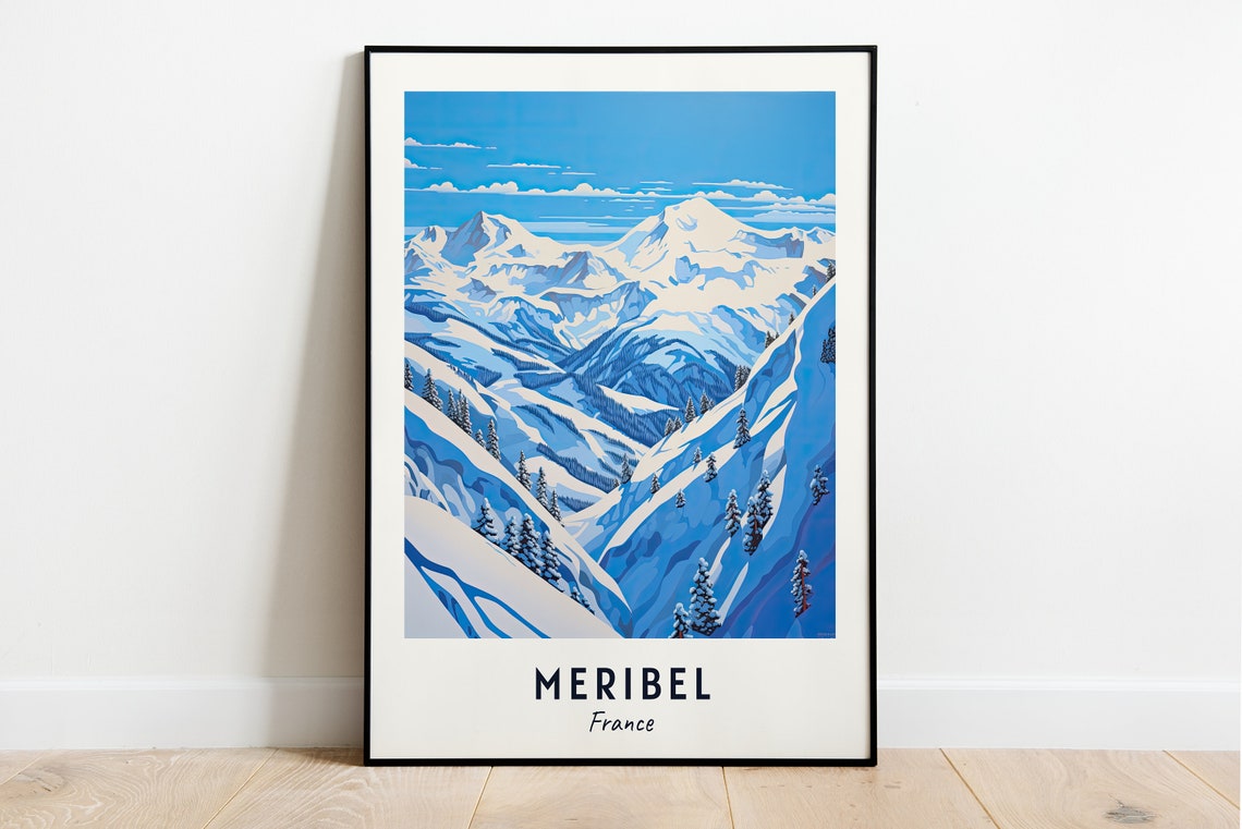 Meribel France Travel Print Wall Art Meribel France City Print Meribel France Travel Gift Meribel France Poster