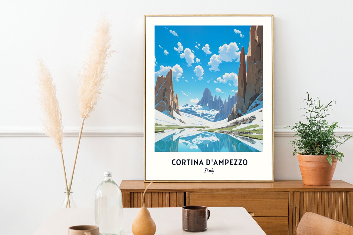 Cortina Dampezzo Travel Print Wall Art Cortina Dampezzo Italy City Print Cortina Dampezzo Travel Gift Travel Gift - Image 2