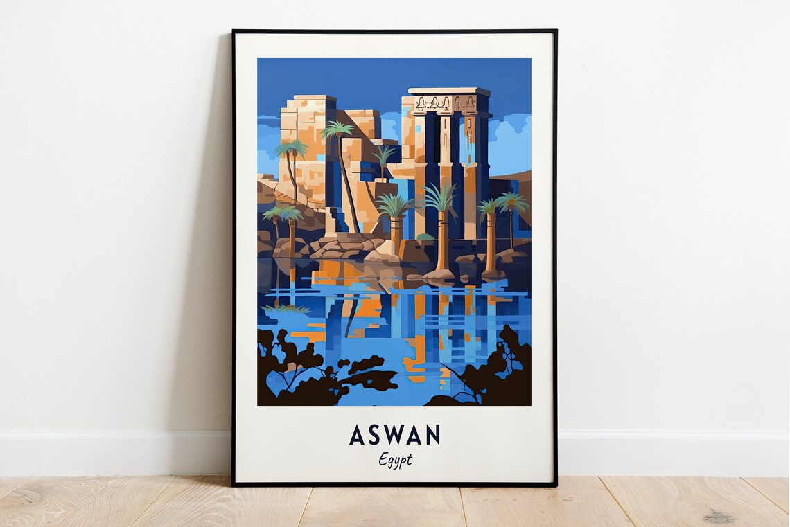 Philae Temple Travel Poster, Aswan Egypt