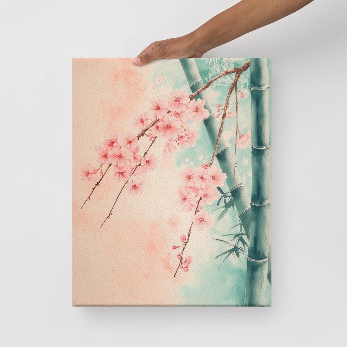 Cherry Blossom Bamboo Japanese Watercolor Pink Zen Botanical Poster - Image 4