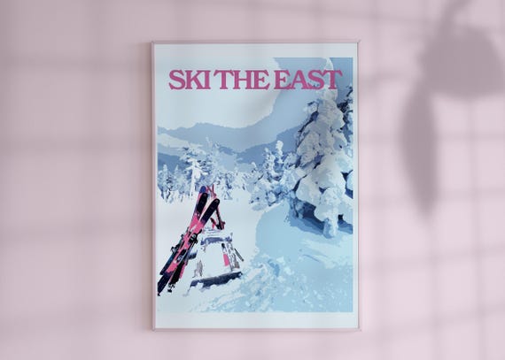 Ski The East Pink Poster