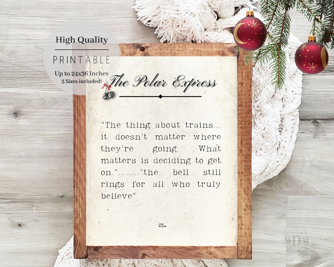 Polar Express Sign, Farmhouse Christmas Poster Print