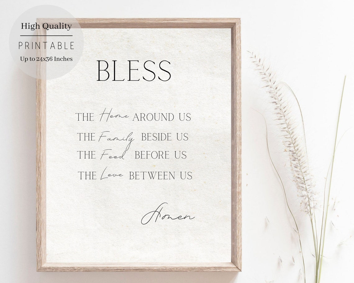Bless The Home Around Us Prayer Quote Printable Wall Art Poster