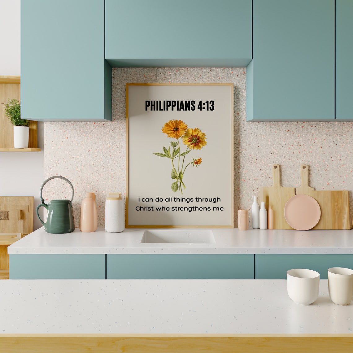 Retro Christian Wall Art Philippians Scripture Faith Print Christian Poster Bible Verse Wall Decor Christian Gift - Image 3