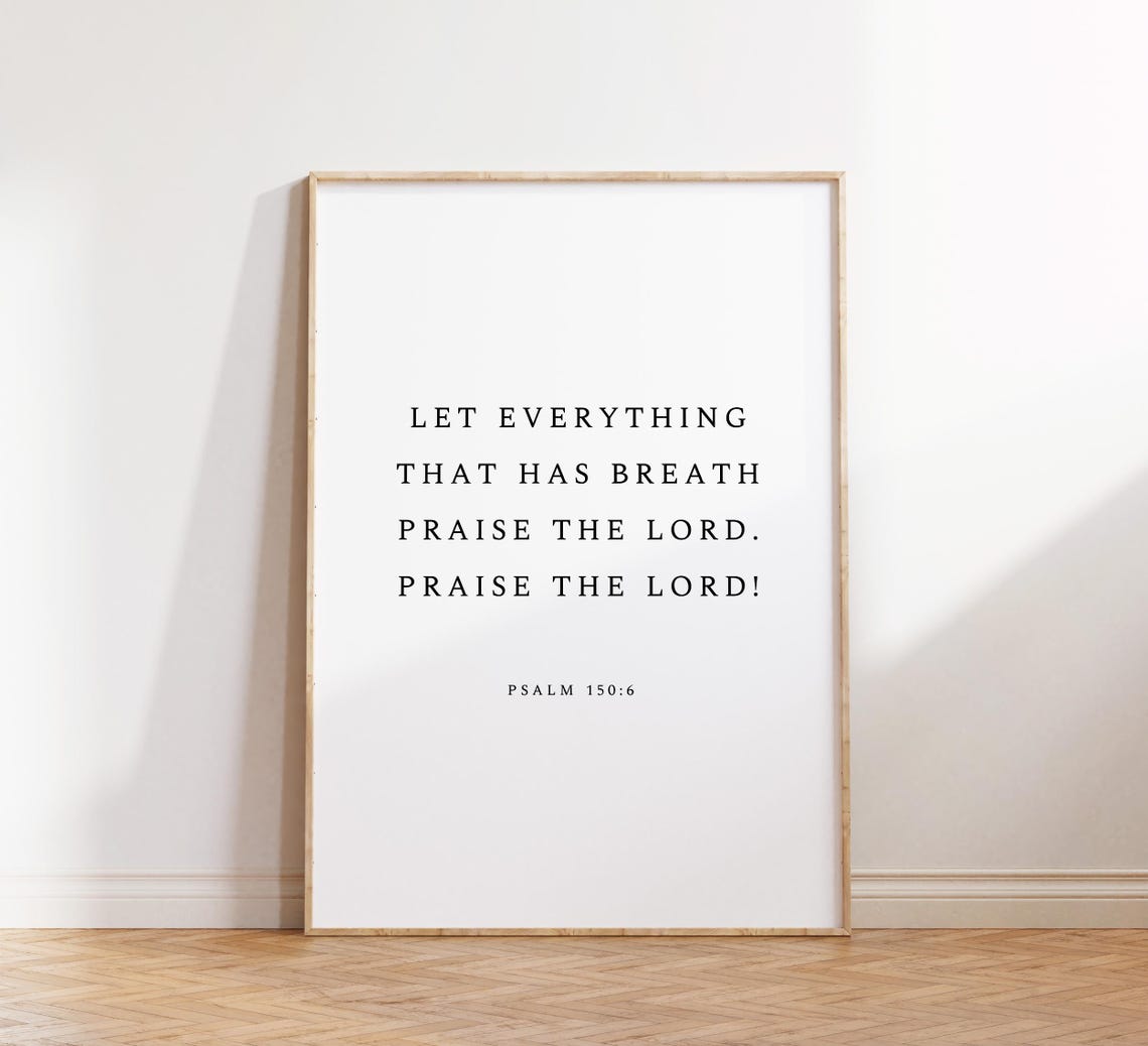Psalm 1506 Praise The Lord Bible Verse Wall Art Modern Christian Minimalistic Wall Decor Scripture Print - Image 3