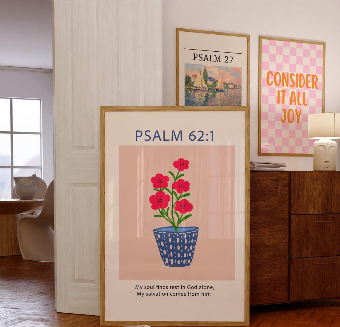 Psalm Scripture Art Christian Wall Art Prints Bible Verse Flower Art Christian Poster Wall Decor Faith Poster Gift For Christian - Image 5