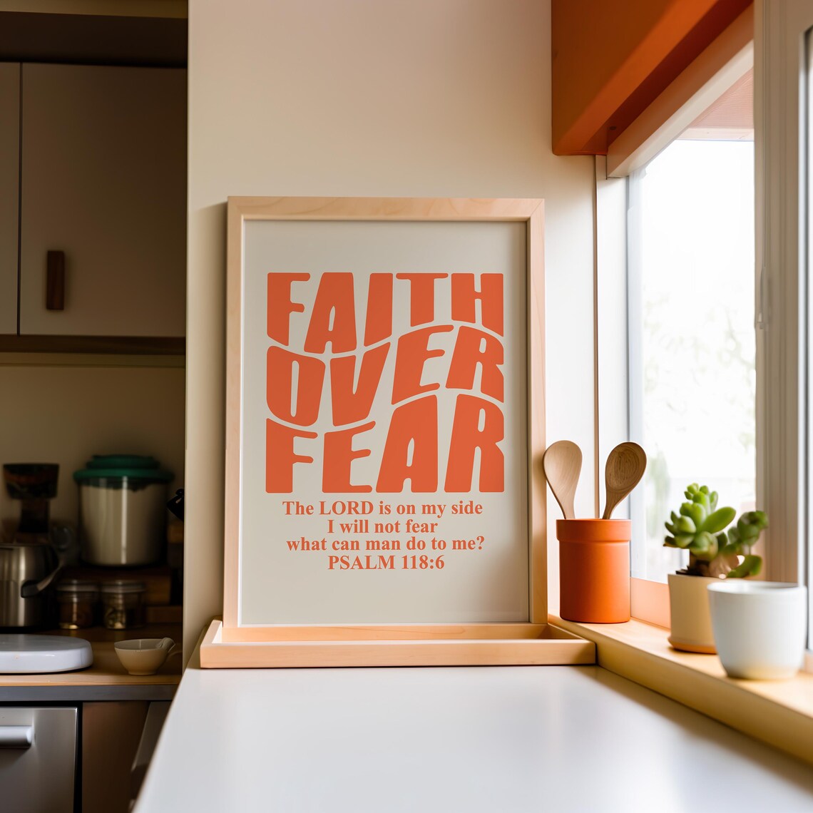 Retro Groovy Christian Psalm Scripture Art Print - Image 2