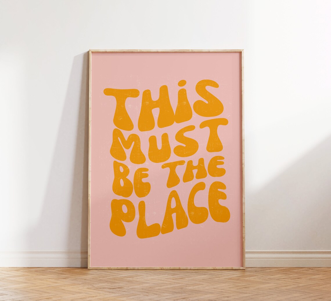 Retro Groovy Wall Print Retro Wall Art Art Orange Poster Wall Decor Inspirational Print Trendy Poster