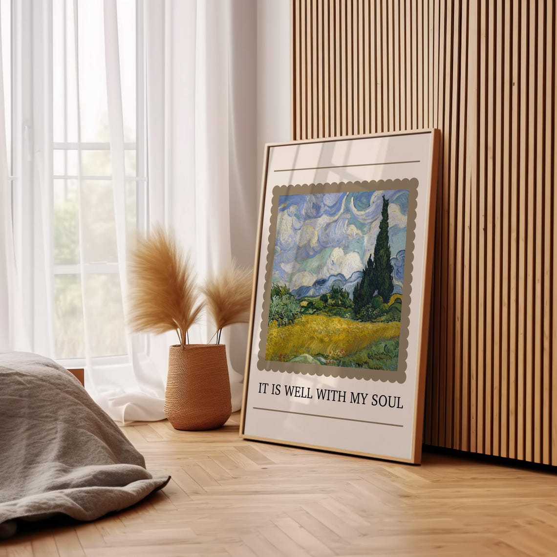 It Is Well With My Soul Wall Print Christian Van Gogh Landscape Painting Wall Art Botanical Wall Art Bible Scripture Christian Poster - Image 2