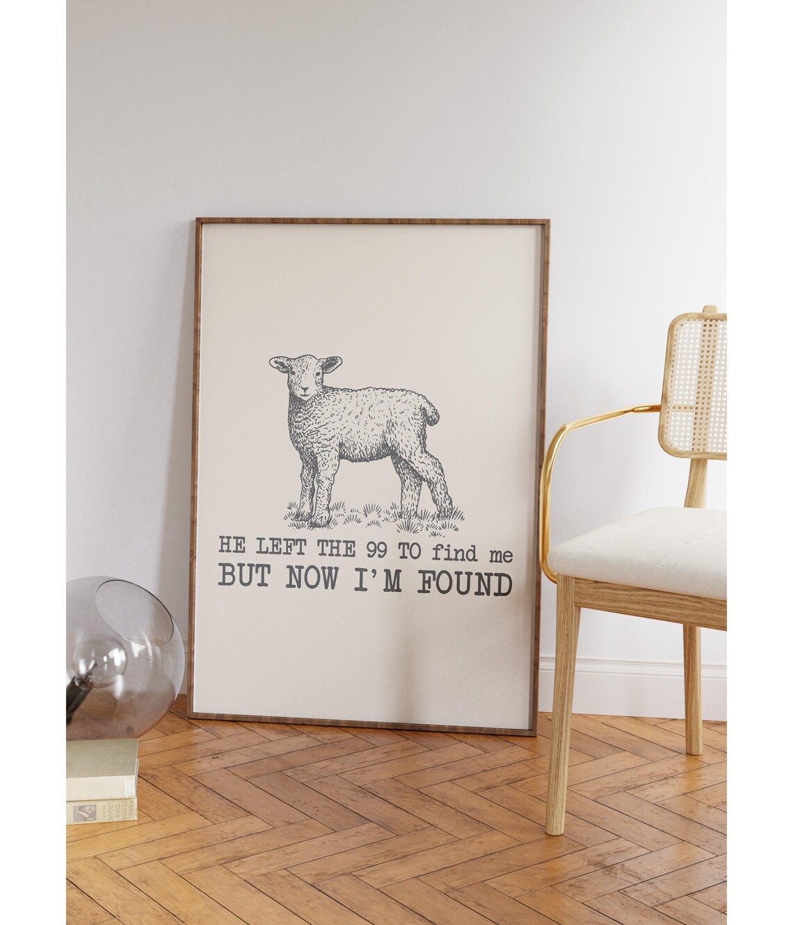 He Left The 99 Lamb Sketch But Now I Am Found Christian Poster - Image 4