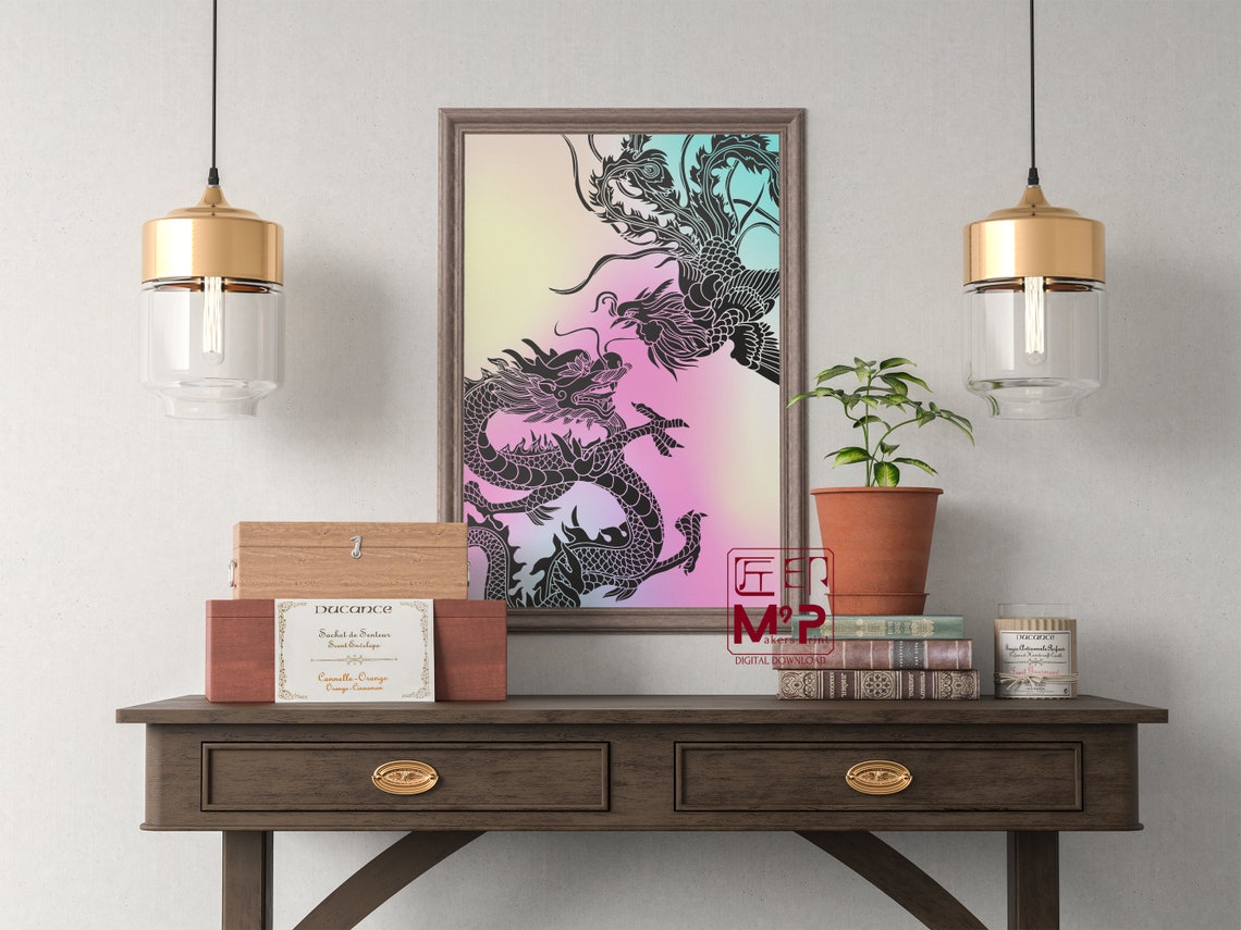 Dragon And Phoenix Art, Chinese Wedding Decor Print