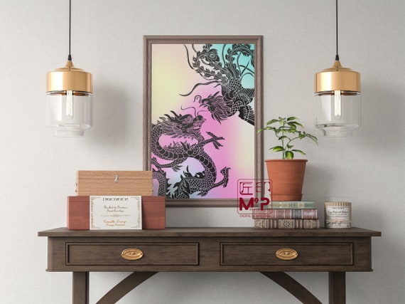 Dragon And Phoenix Art, Chinese Wedding Decor Print