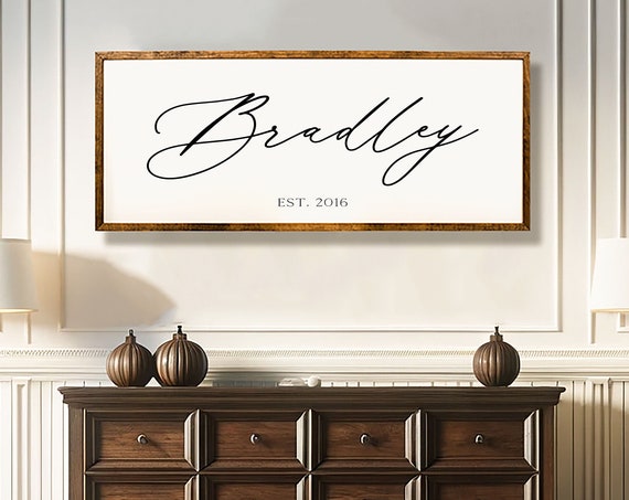 Custom Last Name Wooden Sign, Rustic Farmhouse Decor