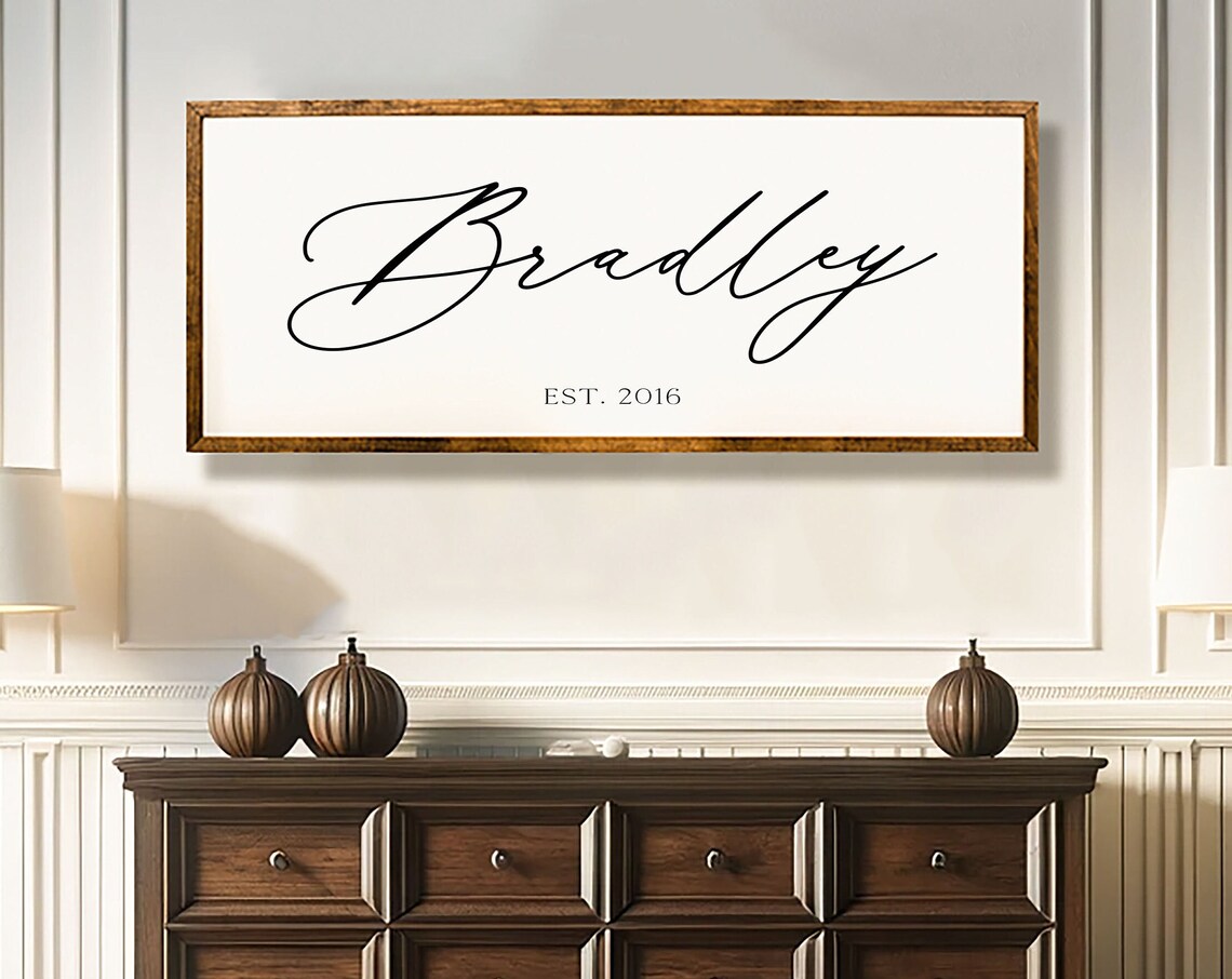 Custom Last Name Wooden Sign, Rustic Farmhouse Decor