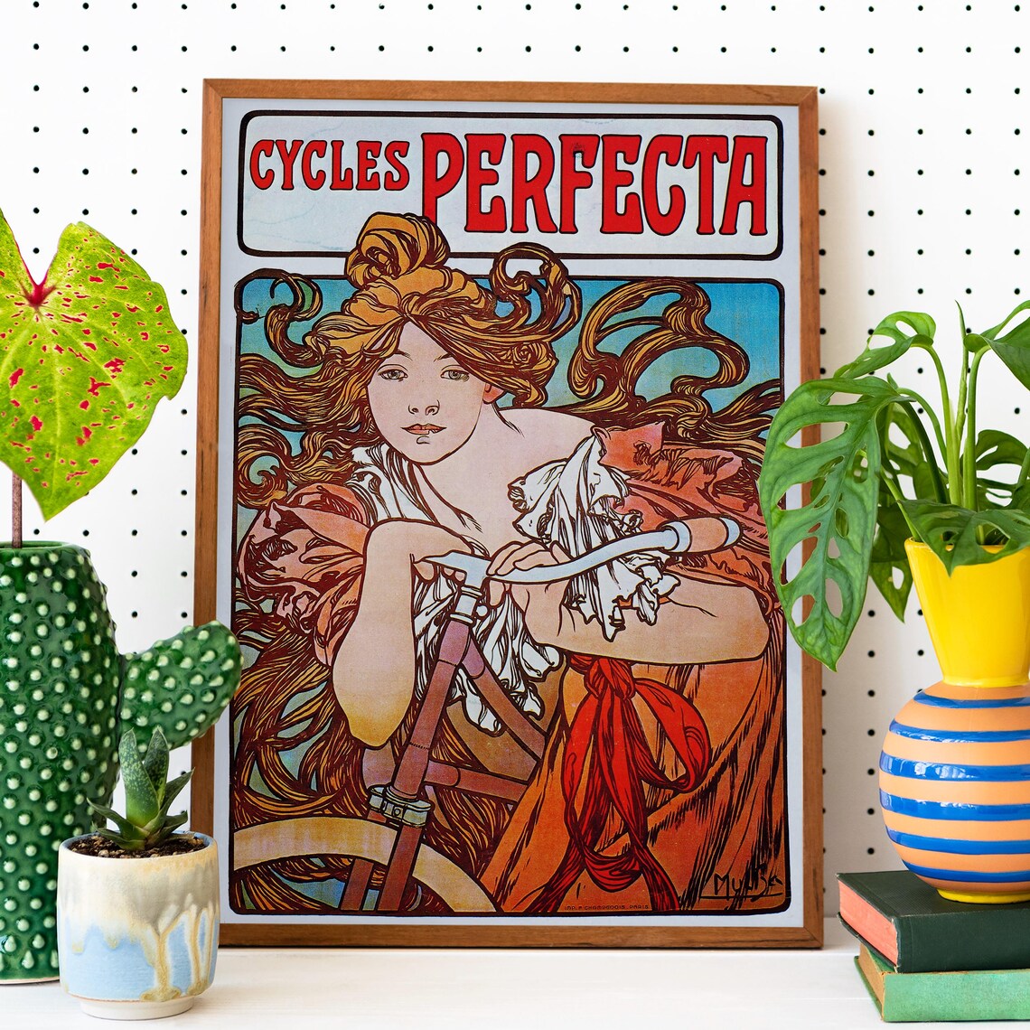 Alphonse Mucha Cycles Perfecta Art Nouveau Bicycle Advertising Poster - Image 2