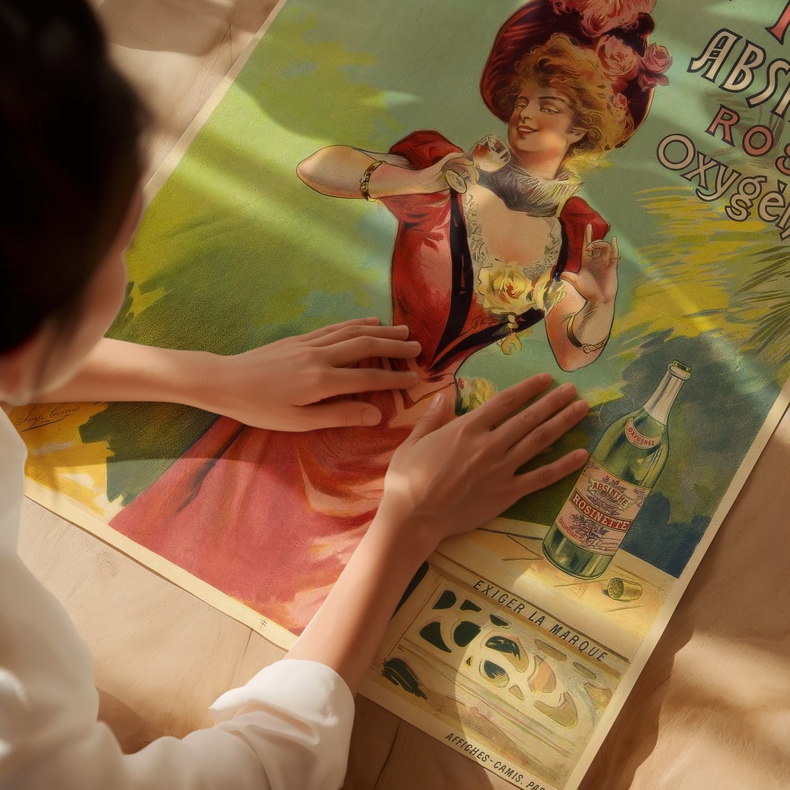 Rosinette Absinthe Rose Oxygenee Vintage French Advertising Poster - Image 2