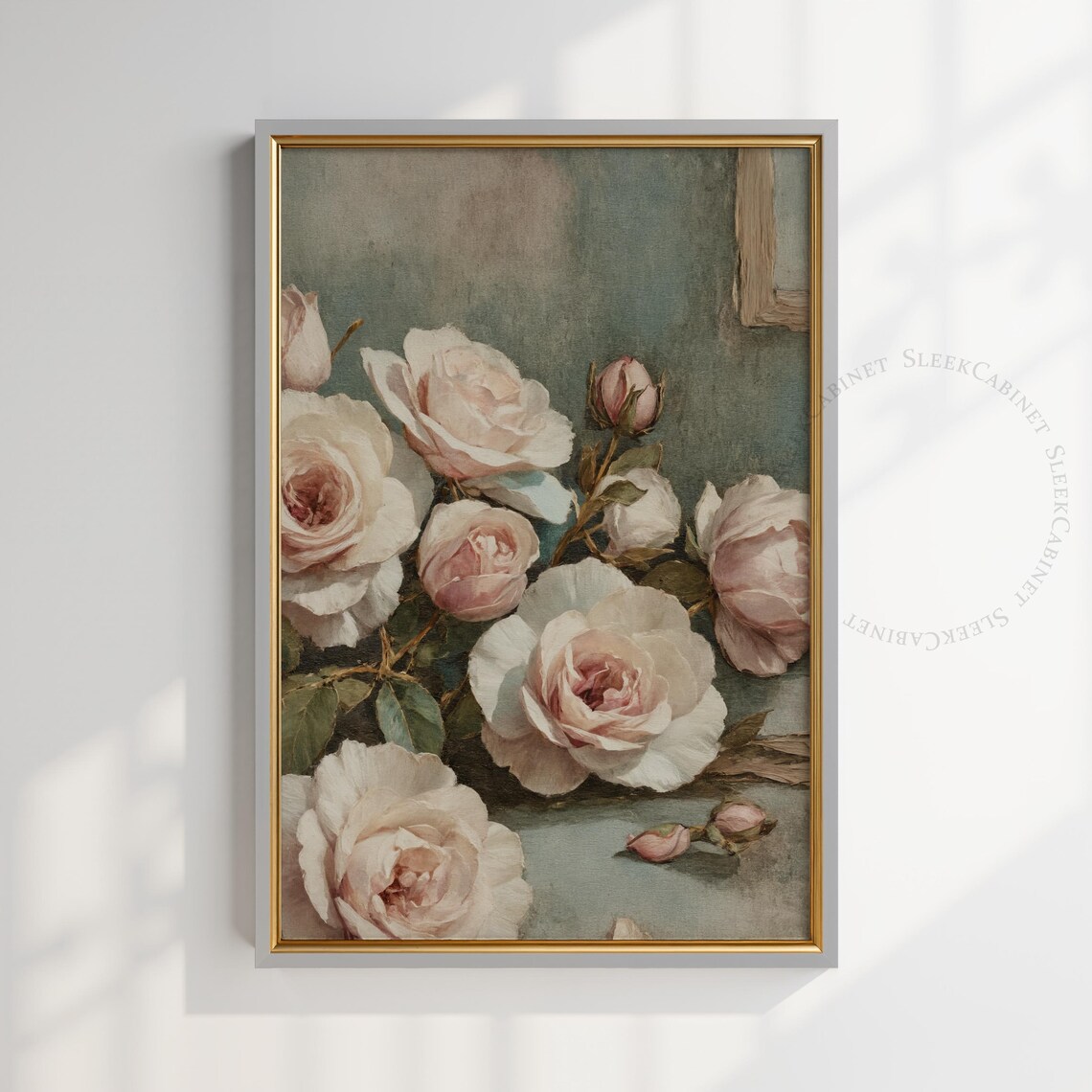 Moody Vintage Flower Print Dark Floral Still Life Oil Painting Dark Academia Wall Art Antique Art Pdozy3 - Image 2