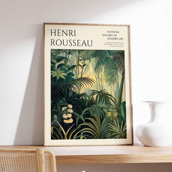 Henri Rousseau Vintage Poster Boho Print Tropical Decor Botanical Wall Art Floral Poster Animal Art Jungle Print Exotic Poster