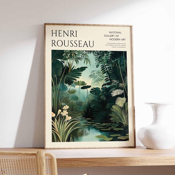 Henri Rousseau Vintage Poster Boho Print Tropical Decor Botanical Wall Art Floral Poster Animal Art Jungle Print Exotic Poster