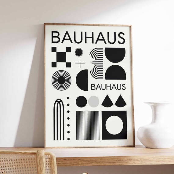 Bauhaus Poster Retro Bauhaus Print Modernist Wall Art Geometric Print Abstract Decor Mid Century Poster Modernist Art Minimalist Art