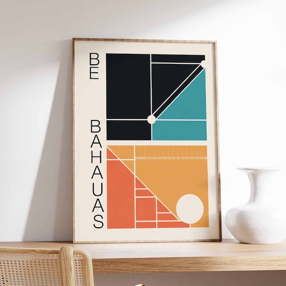 Bauhaus Poster Retro Bauhaus Print Modernist Wall Art Geometric Print Abstract Decor Mid Century Poster Modernist Art Minimalist Art