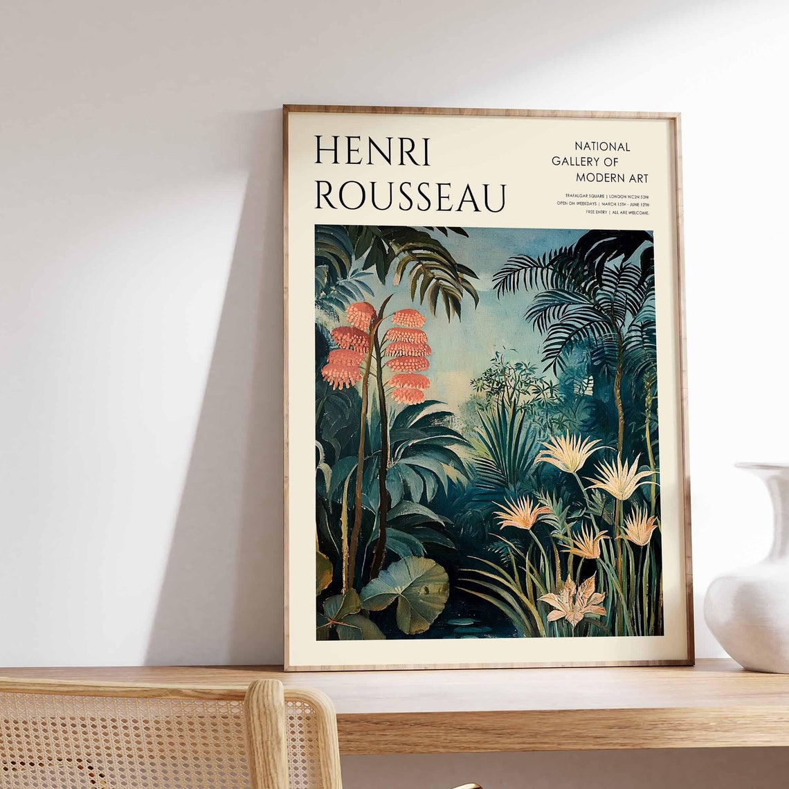 Henri Rousseau Coral Flower Spikes Palm Pond National Gallery Poster