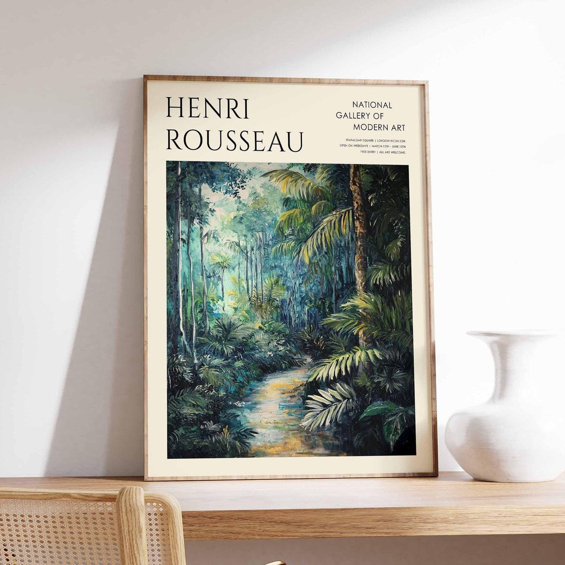 Henri Rousseau Jungle River Path Impressionist National Gallery Poster