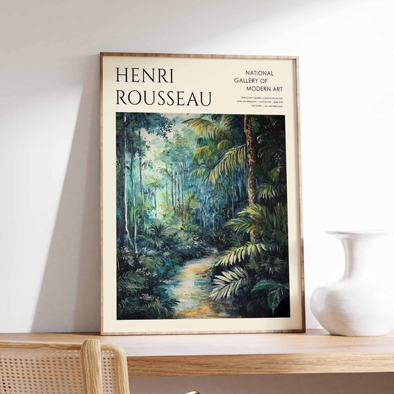 Henri Rousseau Vintage Poster Boho Print Tropical Decor Botanical Wall Art Floral Poster Animal Art Jungle Print Exotic Poster