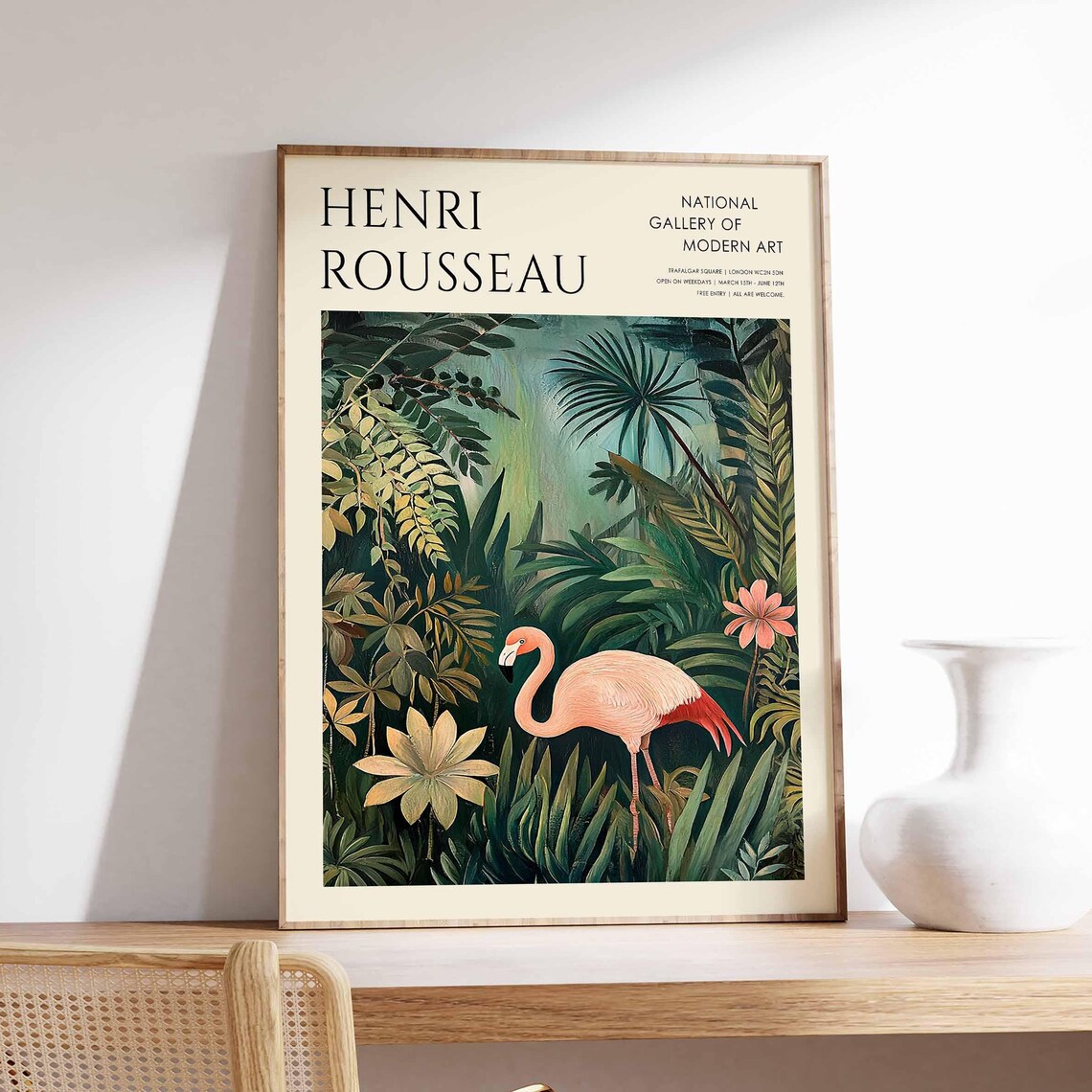 Henri Rousseau Pink Flamingo Tropical Jungle National Gallery Poster