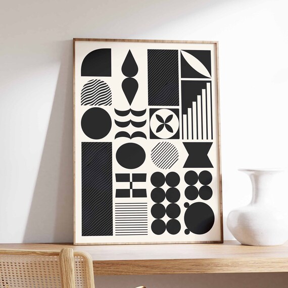 Bauhaus Poster Retro Bauhaus Print Modernist Wall Art Geometric Print Abstract Decor Mid Century Poster Modernist Art Minimalist Art