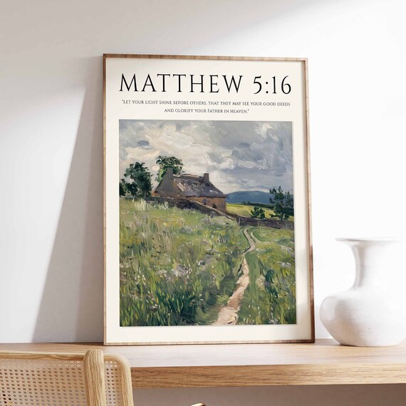 Bible Verse Poster Bible Art Monet Poster Christian Gift Christian Decor Christian Poster Floral Print Botanical Wall Art Floral Art