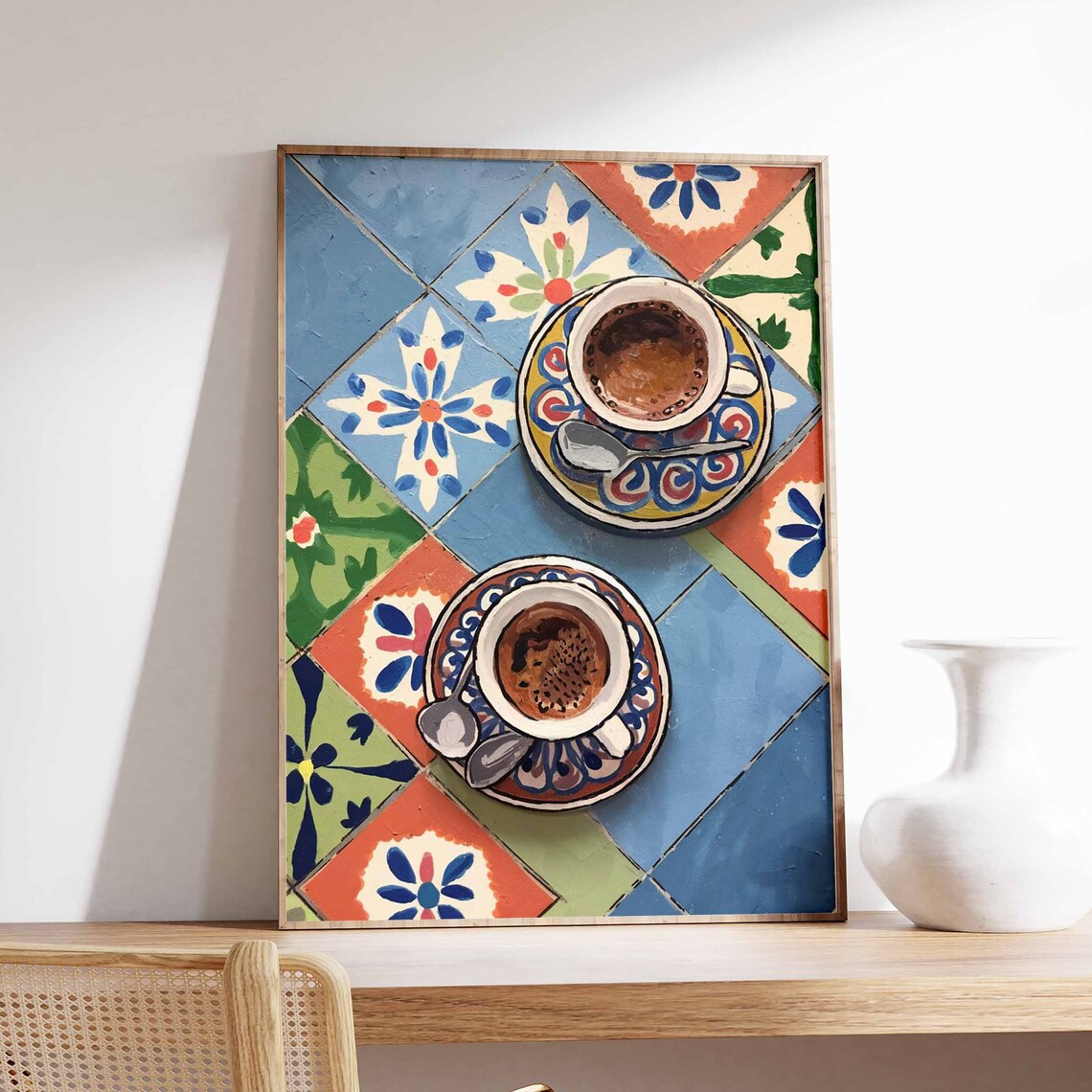 Coffee Poster, Retro Middle Eastern Kitchen Art