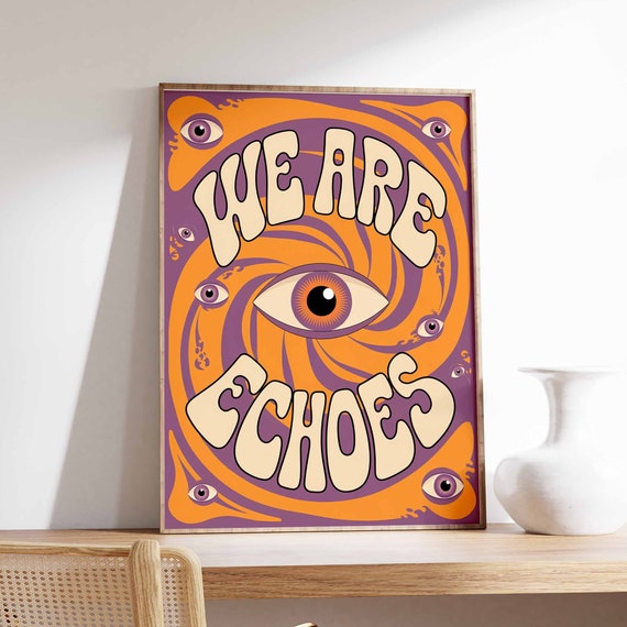 Affirmation Poster 70s Poster Retro Wall Art Boho Wall Art Hippie Print Spiritual Poster Vintage Poster Psychedelic Decor Groovy Art